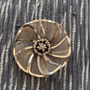 Vintage flower pin silver tone